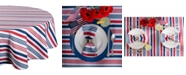 Design Imports Patriotic Stripe Outdoor Tablecloth 60" Round